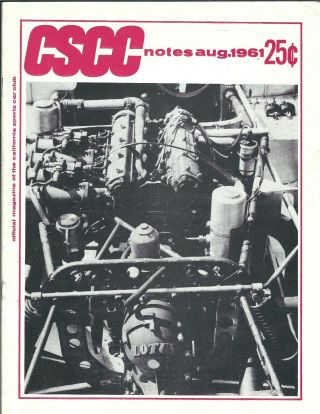Cscc Notes August 1961 California Sports Car Club Newsletter