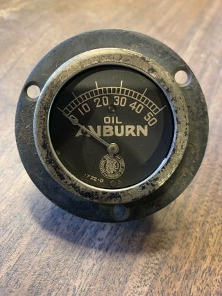 Auburn National Oil Pressure Gauge Antique Dash Hot Rod Classic Auto