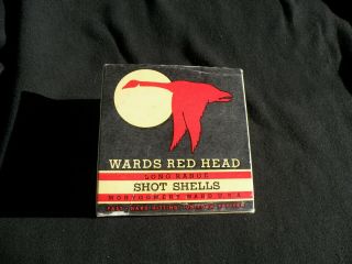 Empty Collectible Vintage Wards Red Head Long Rang 12 Ga Shot Shell Box/ammo Box