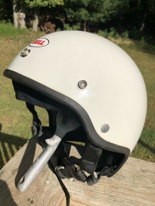 Vintage Bell Toptex White Motorcycle Half 3/4 Helmet Bobber Size 7 1/8
