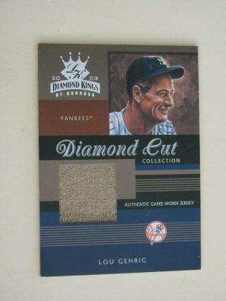2003 Donruss Diamond Kings Lou Gehrig Game Worn Jersey 21/50 Yankees Hof