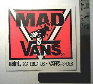Vintage Skateboard Sticker Madrid Skateboards And Vans Collab Shoe From 1987