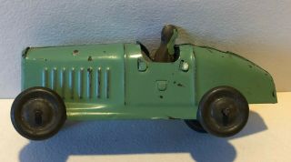 Antique Penny Toy - German Tin Litho Wwi Era Racing Car With Driver Early 20th C