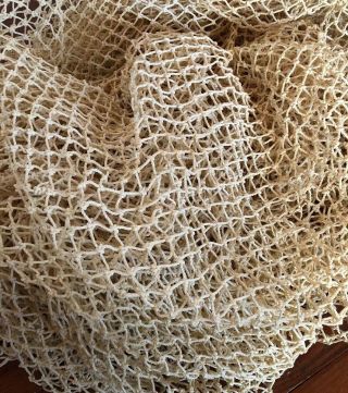 Vintage Handmade Fishing Net Nautical Decor Seine Netting Naval