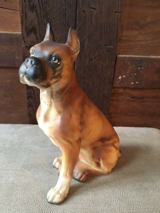Vintage Porcelain Boxer Dog Lover Figurine Designed Erich Stauffer 8326 Japan