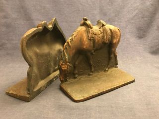 Horse Vintage Copper Bronze Cast Metal Bookends Cowboy Wild West Bronzmen Equine