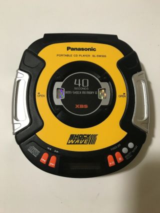 Vintage Panasonic Sl - Sw505 Portable Shockwave Cd Player (1998) Yellow / Black