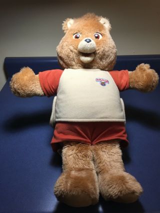 Vintage 1985 Teddy Ruxpin Bear With 3 Books & 1 Tape; Batteries