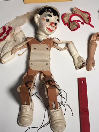 Vintage 1938 Clippo The Clown Marionette String Puppet