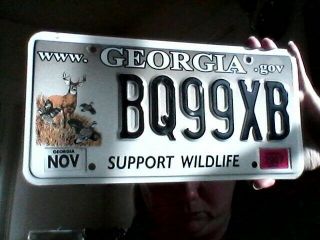 2007 Georgia Support Wildlife License Plate