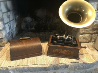 Antique 1903 Edison Standard Phonograph W/model C Reprod.  Serial S216109 Vgc