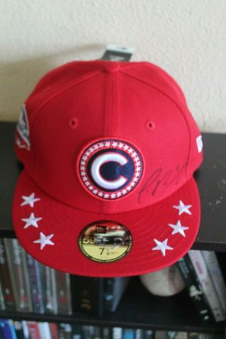 Javier Baez Chicago Cubs Signed 2018 Mlb All Star Game Workout Era Hat