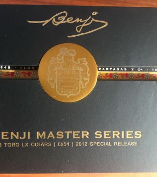 Partagas Benji Master Series Empty Cigar Box 6 x 6 1/2 x 4 1/2” 2