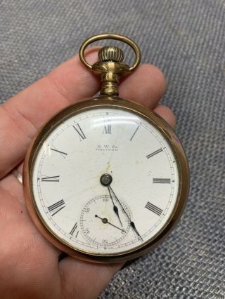 Collectible Antique 1883 Waltham Pocket Watch - Gold Plate - Runs