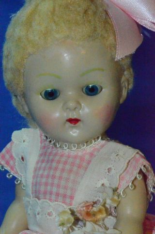 Vintage 8 " Vogue Ginny Doll Strung In Skinny Tagged Dress