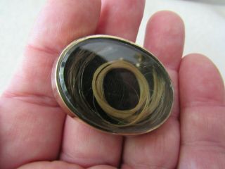 Antique Victorian 10kt Gold Mourning Hair Locket Pin Brooch