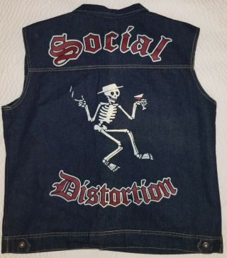 Social Distortion Extremely Rare Denim Vest Shirt Large Punk Vintage