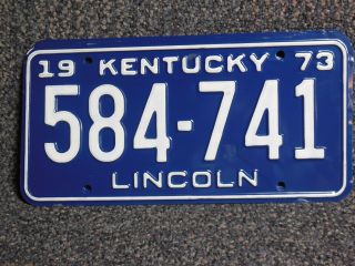 584 741 = Nos 1973 Lincoln County Kentucky License Plate I Combine