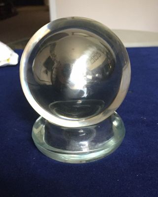 Vintage Magic Trick Apparatus Crystal Ball Or Sphere,  Acrylic & Stainless Steel