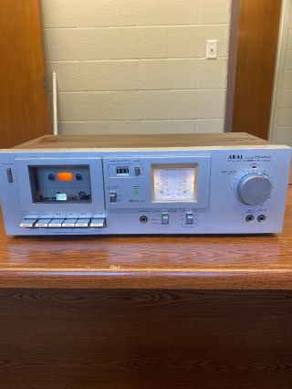 Akai Model Cs - Mo1a Vintage Stereo Cassette Deck W/ Lighted Meter