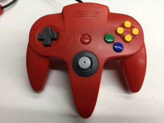 Official Oem Nintendo 64 N64 Controller Red Pre - Owned Vintage Authentic