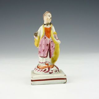 Antique Staffordshire Pottery Miniature Pearlware Figure - But Unusual