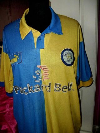 Leeds United Vintage 1997/1998/1999 Away Football Shirt Puma Yellow Blue