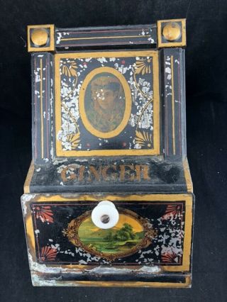Antique Victorian Grocery Store Spice Tin Display Container