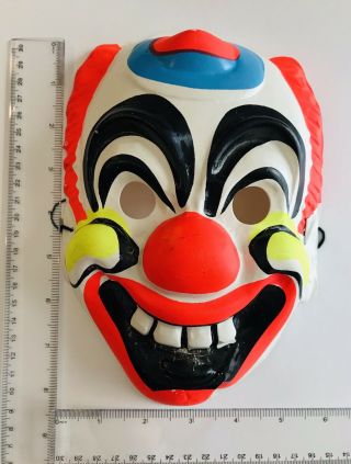 Vintage Evil Clown Mask Halloween Plastic USA 2