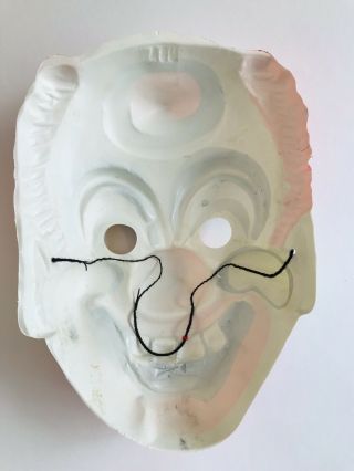 Vintage Evil Clown Mask Halloween Plastic USA 3
