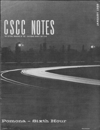 Cscc Notes January 1959 California Sports Car Club Newsletter Pomona Races