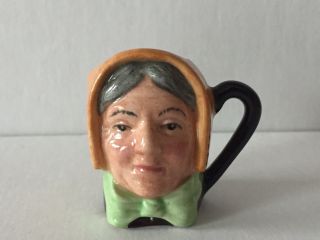 Vintage Royal Doulton " Mrs Bardell " Mini Toby Mug - 1 - 1/2” D 6687