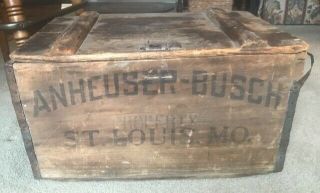 Vintage Budweiser Anheuser Busch Wooden Beer Crate Box Dated 1916