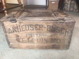 Vintage Budweiser Anheuser Busch Wooden Beer Crate Box Dated 1916 3