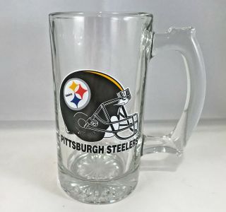 Nfl Pittsburgh Steelers Football Beer Pint Glass Mug Cup 12 Oz Vintage
