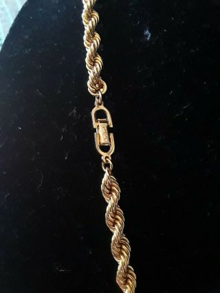 Vtg.  Christian Dior Authentic Necklace Signed Gold - Tone Chain Length 24 