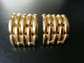 Vintage Jewellery Signed Givenchy Paris - York Goldtone Clip On Earrings