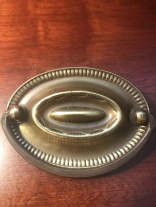 Vintage Nos Federal Hepplewhite Oval Brass Drawer Ring Pull