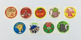 9 Vintage Trend MATTE Scratch and Sniff Smelly Stickers,  Variety 2