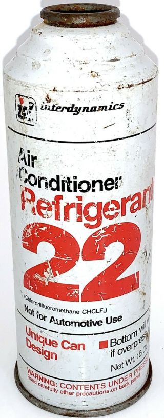 Vintage Interdynamics Air Conditioner Refrigerant 22 R - 22 Nos Virgin Freon 15oz