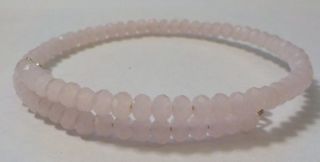 Vintage Pink Faceted Beads Wire Wrap Bracelet