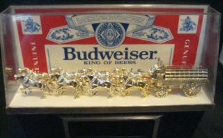 Budweiser World Champion Clydesdale Team Vintage Lighted Bar Clock Cash Register 3