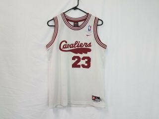 Nike Nba Cleveland Cavaliers 23 Lebron James White Jersey,  Size L,  2 Lengths