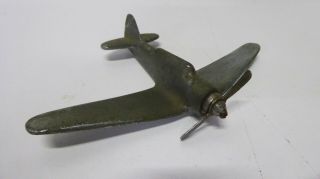 Vintage Brass Chrome Plated Art Deco Aeroplane Plane Spitfire Moving Propellor