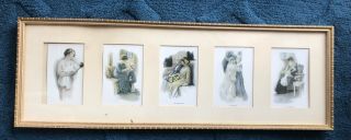 Lovely Vintage Framed Five Stages Of Womans Life By Bessie Pease Gutmann
