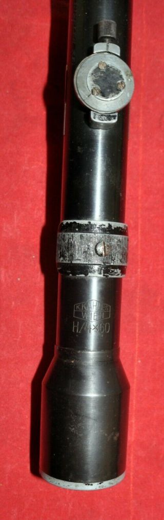 Antique Austrian K.  Kahles/Vienna sniper scope H/4 X 60 w/claw mounts 1926 - 1938 3