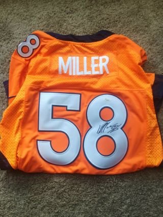 Von Miller Autographed Orange Football Jersey - Denver Broncos - Jsa Certified