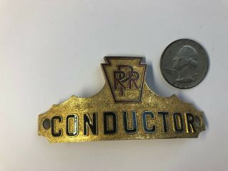 Vintage Brass Prr Pennsylvania Railroad Conductors Hat Badge The Wallace Co.  Inc