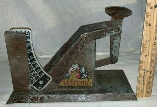 Antique Makomb Egg Scale Rooster Graphic Vintage Farm Tool Chicken Grader Old