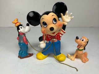 Vintage Disney Mickey Mouse Pluto Goofy Ceramic Figurine Dan Brechner Design